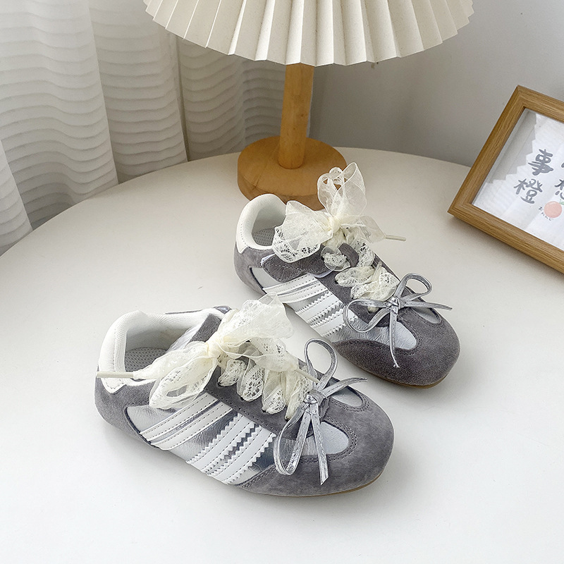 Children's Sports Shoes 2025 Autum New Lace Thin-Soled Non-Slip Casual Moral Training Shoes Girls Fashion Casual Shoes