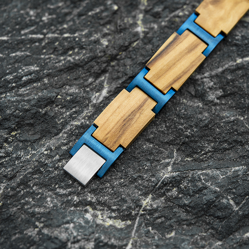 27g Weight Bracelets Classification Wood Chain Material 1 Piece Quantity Daily, Street Occasion Wood Material Geometric Pattern Men's Gender Vintage Style, Simple Style Style Men's Vintage Style Simple Style Bracelets Geometric Wood Men's Chain Bracelets 23