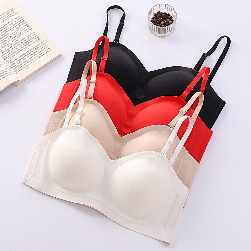 无肩带外扩型胸内衣女夏季薄款小胸聚拢显大防滑无钢圈抹胸文胸罩