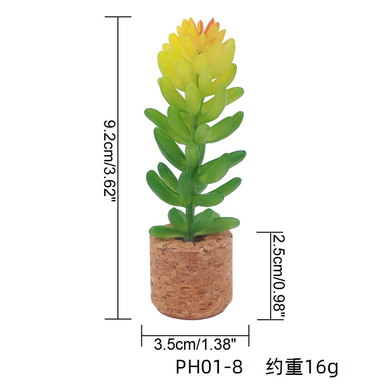Simulación de suministro transfronterizo suculenta flor artificial en maceta Corcho decoración del coche simulación planta tapón de vino refrigerador pegatinas al por mayor