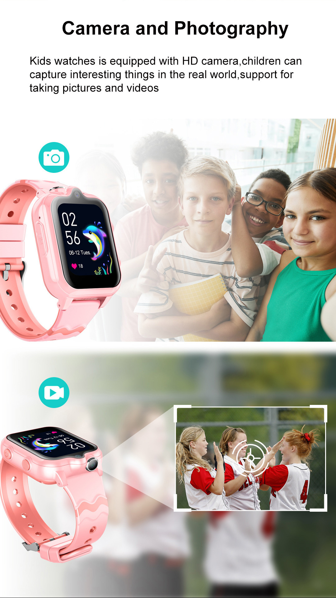 Cross-border D35 children's phone smartwatch, 4G video, GPS positioning, camera, waterproof, step counting, 900MAH, multi-language undefined