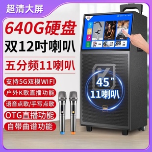 Square Dance Audio with Display Screen, Speaker with Microphone, Outdoor High-Quality Large Home Living Room Floor-Standing