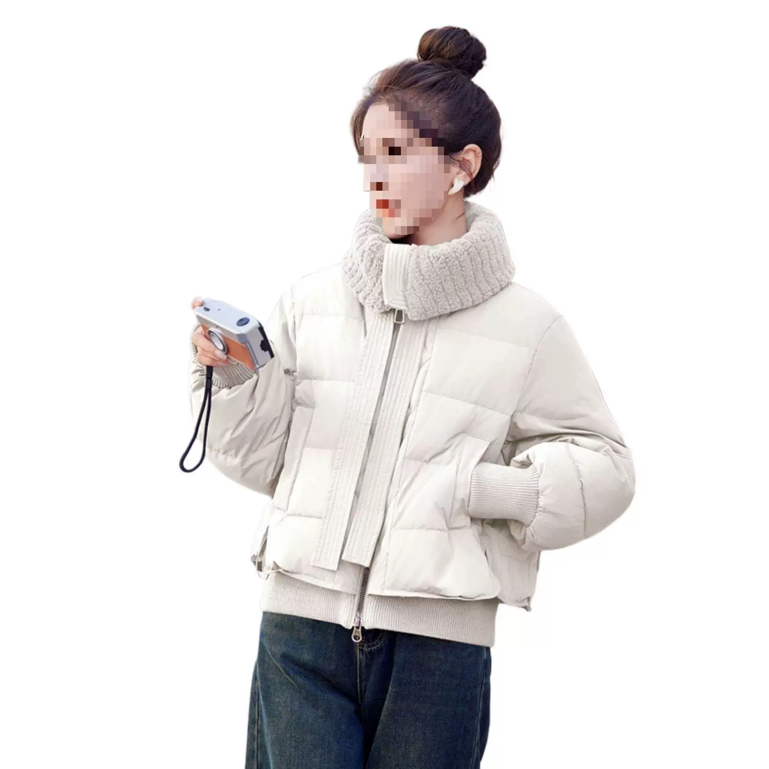 Winter down jacket, for teenagers, high-quality style