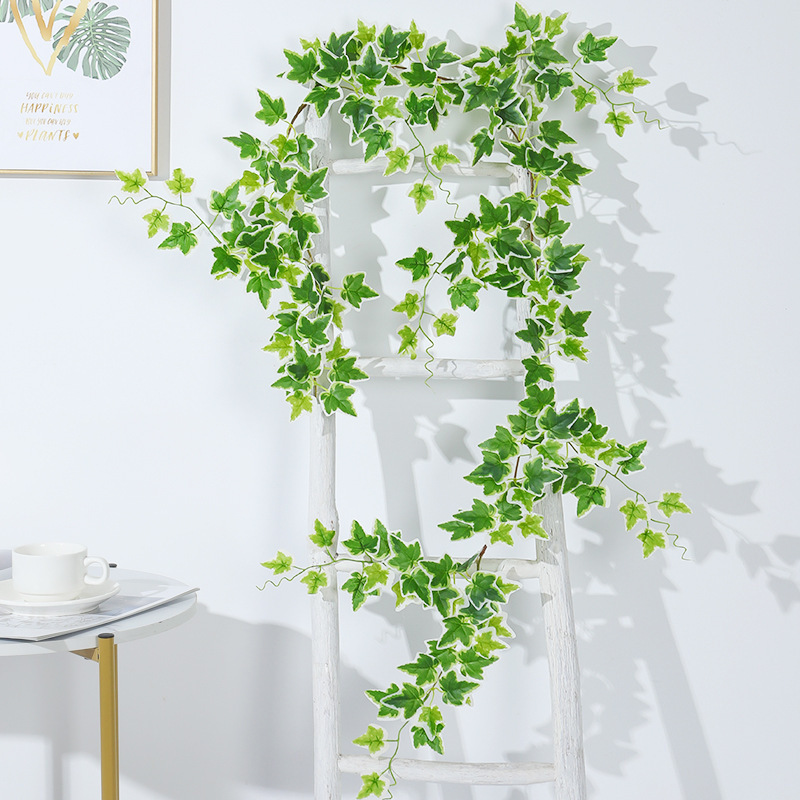 仿真綠葉藤條葡萄葉裝飾花藤藤蔓植物塑料假花樹葉子吊頂管道遮擋