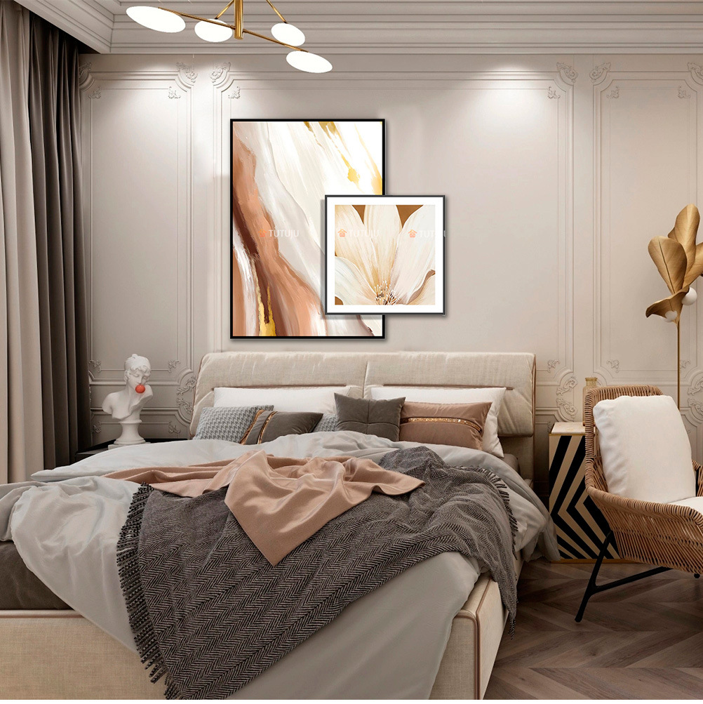 Pintura decorativa para pared de sala de estar, pintura sobre lienzo, pintura para cabecera de dormitorio principal, pintura colgante para comedor, pintura de estrellas y diamantes