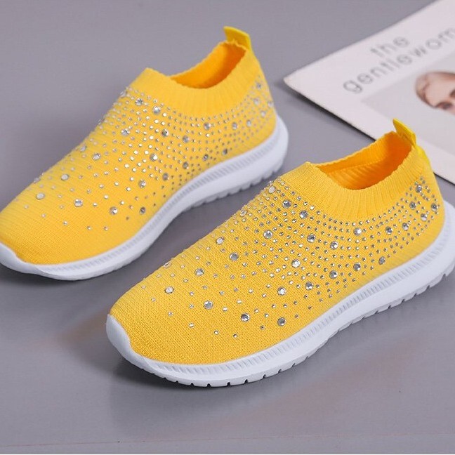 2022 New Foreign Trade Casual Breathable Rhinestone Running Shoes Large Size Flying Woven Shoes Mesh Women's Trendy Sneakers 2022 New Foreign Trade Casual Breathable Rhinestone Running Shoes Large Size Flying Woven Shoes Mesh Women's Trendy Sneakers