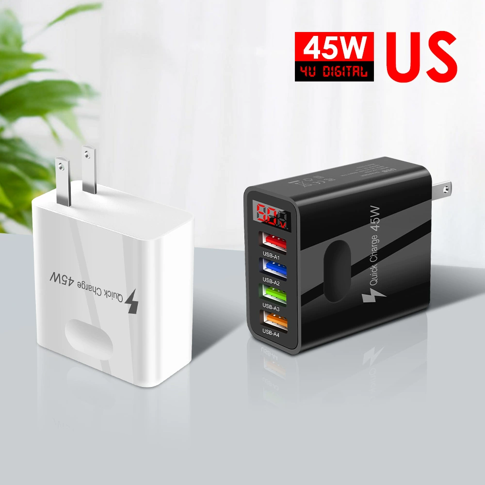 Кросс-бортовой единичный 4USB дисплей номера питания для мобильных телефонов, соответствует европейским и американским британским регуляциям, 3.1A адаптер, многоразовый порт для зарядки мобильных телефонов