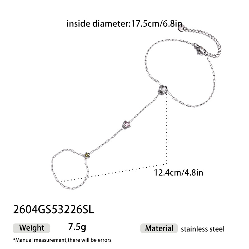 Tina Europa y los Estados Unidos acero inoxidable transfronterizo francés color Bao amor anillo de estrellas pulsera de diamantes de lujo ligera pulsera de diamantes de color