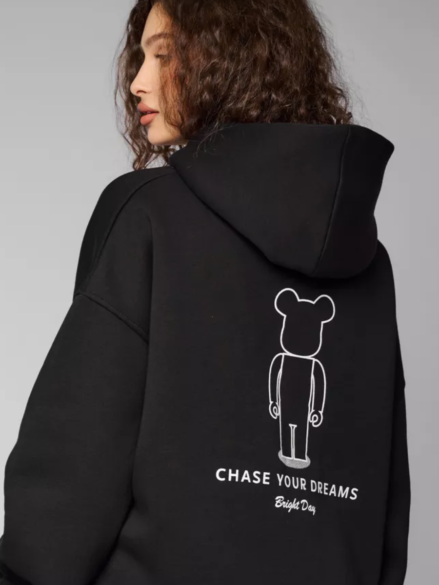 Felpa con cappuccio ampia e comoda, nuova, autunno inverno, design semplice, stampa, oversize, versatile, top._voghion.com