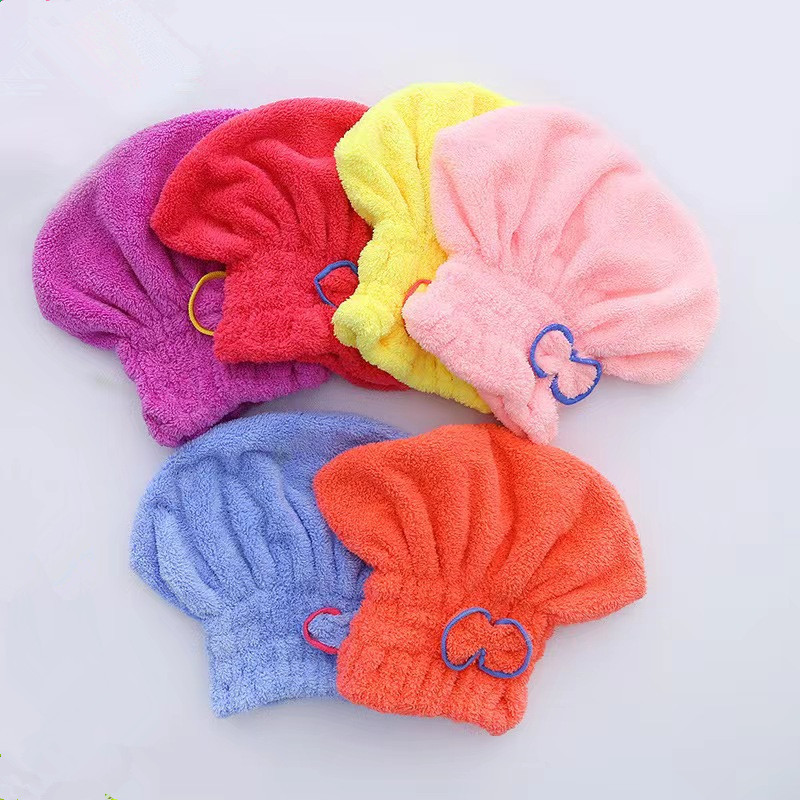 Sombrero de cabello seco de lana de coral damas arco gorro princesa engrosado absorción de agua niñas limpieza de cabello toallas de cuidado del cabello al por mayor