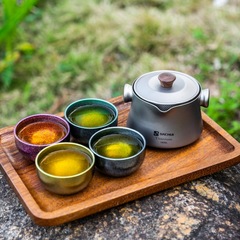 純チタン茶器屋外旅行携帯携帯チタン茶器セット