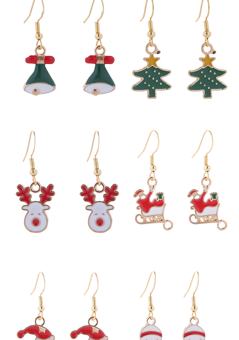 Alloy Material Christmas Festival 1 Pair Christmas Cute Christmas Hat Santa Claus Christmas Socks Plating Alloy Ear Hook