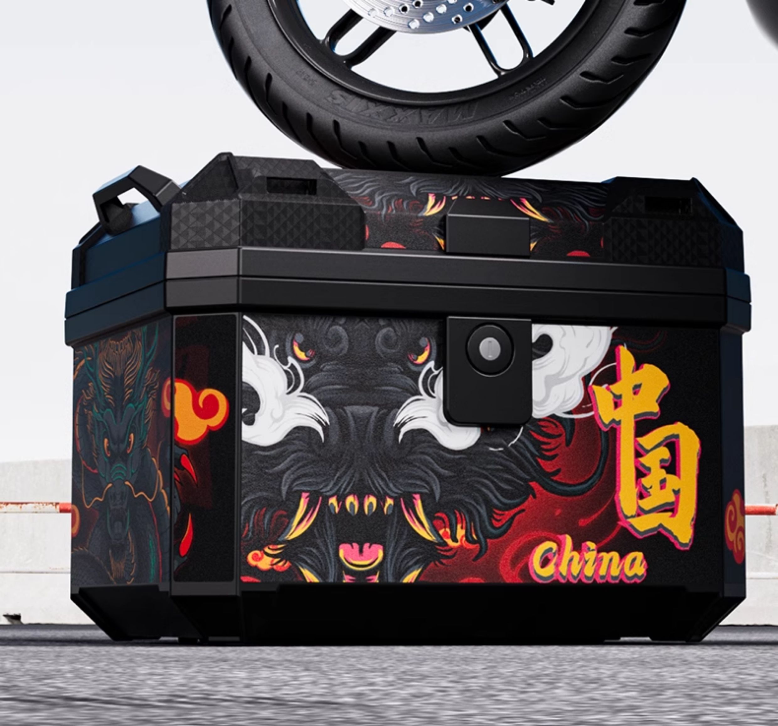 Universal large-capacity electric vehicle trunk, motorcycle tail box, large storage rear trunk for No.9 electric scooters