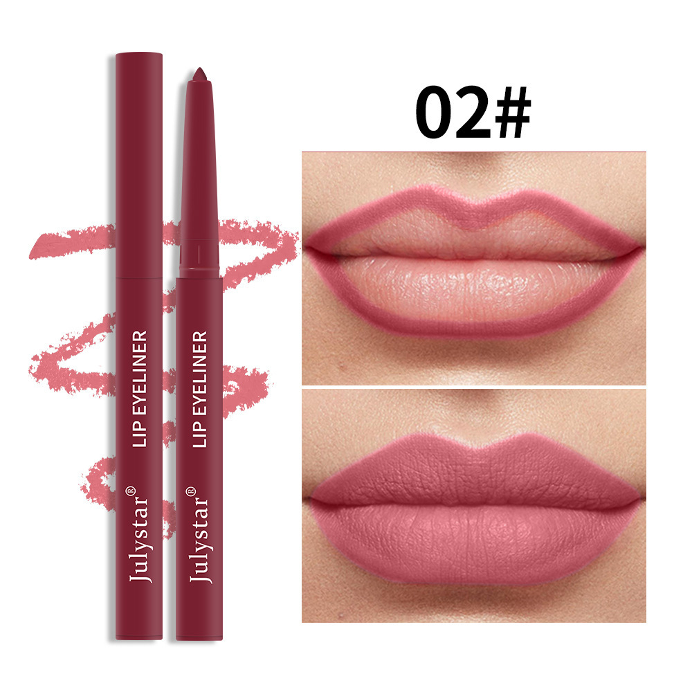 Julystar Lip Pen: Non-smudging Lipstick pen, matte Pink lip gloss, and rotating Lip liner pen set undefined