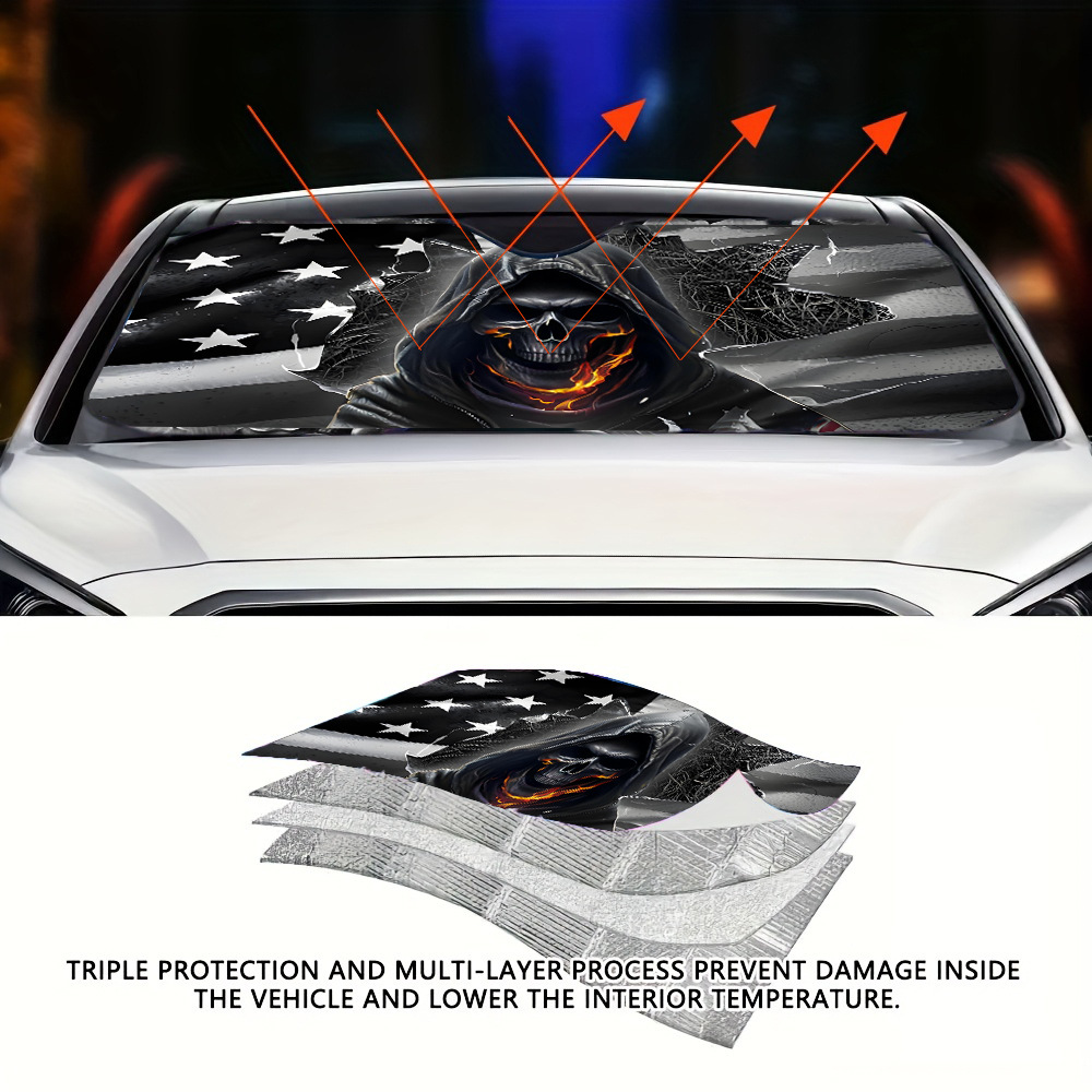 Cross-Border Hot-Selling Front Windshield Heat-Insulating Sunshade Car Universal Aluminum Foil Sunshade Easy to Install and Store