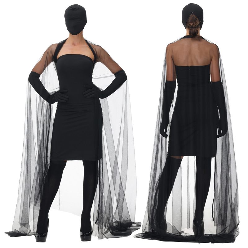 Halloween Masked Stage Costume Sexy Mysterious Guest Queen Prom Costume Bar Party Mask Cosplay Costume