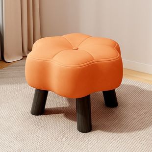 Low Stool Solid Wood Flower Creative Stool Simple Door Shoe Changing Stool Sofa Coffee Table Soft Bag Bench Household Kidsren's Stool