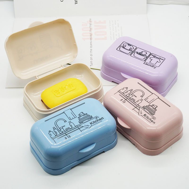 Double-Layer Soap Box for Home Use, New Large Model for Student Dormitory, Draining Soap Holder with Lid, Bathroom Flip-Top Design, No Drilling Required