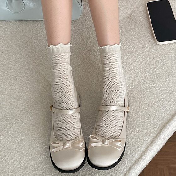 Pink Retro French Shallow Mouth Mary Jane Shoes Women's Summer 2025 New All-match Dress Thick Heel Cool Shoes