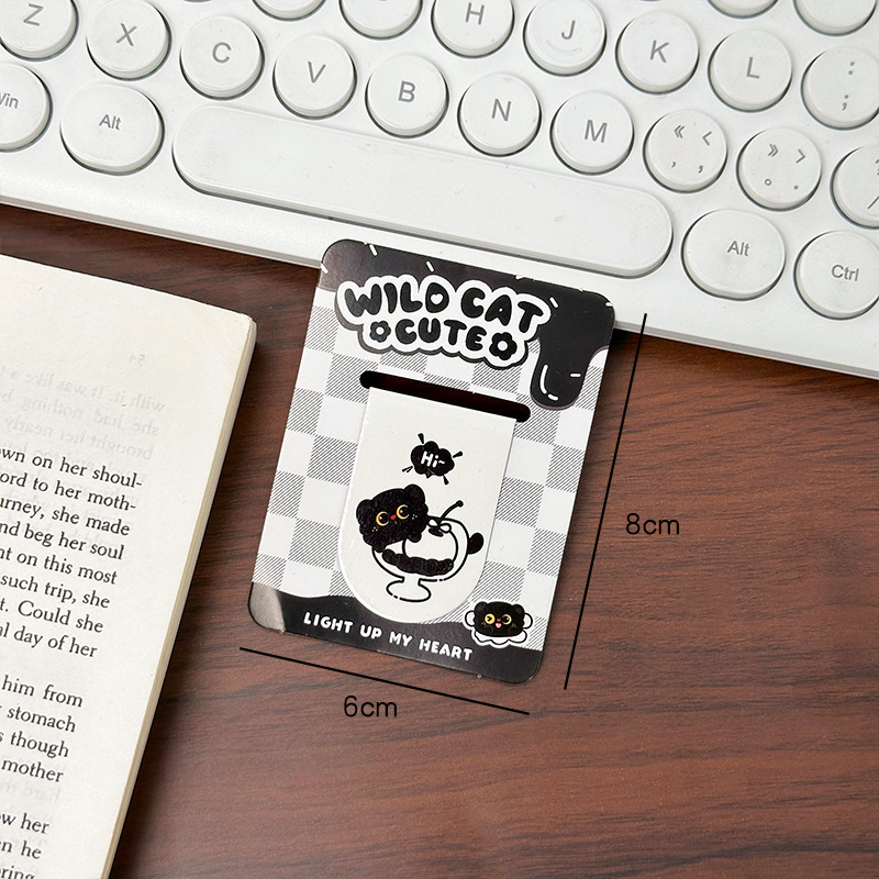 黒子猫磁気ブックマークインスタイル学生メモ読書ブックページクリップマーカーブッククリップ磁気ブックマーク|undefined