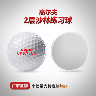 Factory Direct Sales Golf 2-Layer Sarin Practice Ball Blank Ball Customized Logo 1 Color 1 Place Printing Pattern