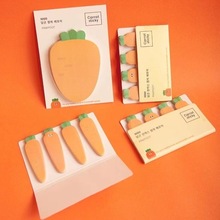创意胡萝卜便利贴可爱卡通手帐笔记本无粘性可撕N次贴透明索引贴
