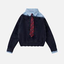 O 31610 Soft Wool Sweater with Scarf Design ����ë��ͷë��