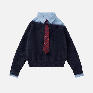 O 31610 Soft Wool Sweater with Scarf Design �½Bë���^ë��