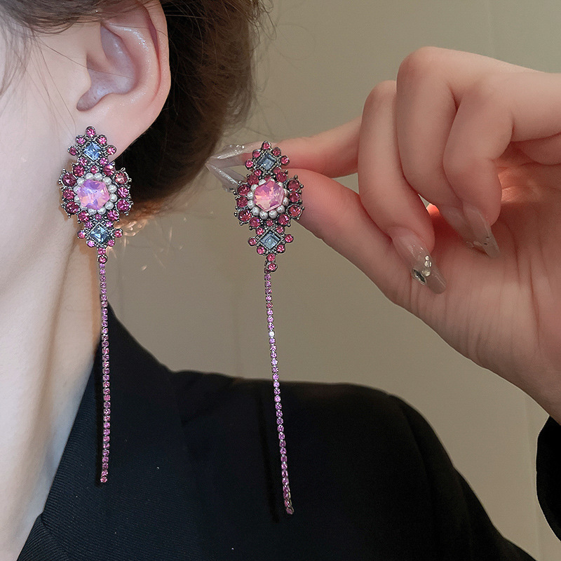 Pendientes de mariposa de cristal artificial degradado de aguja de plata chapado en oro real 2025 nuevos pendientes pendientes de moda exquisita mujer