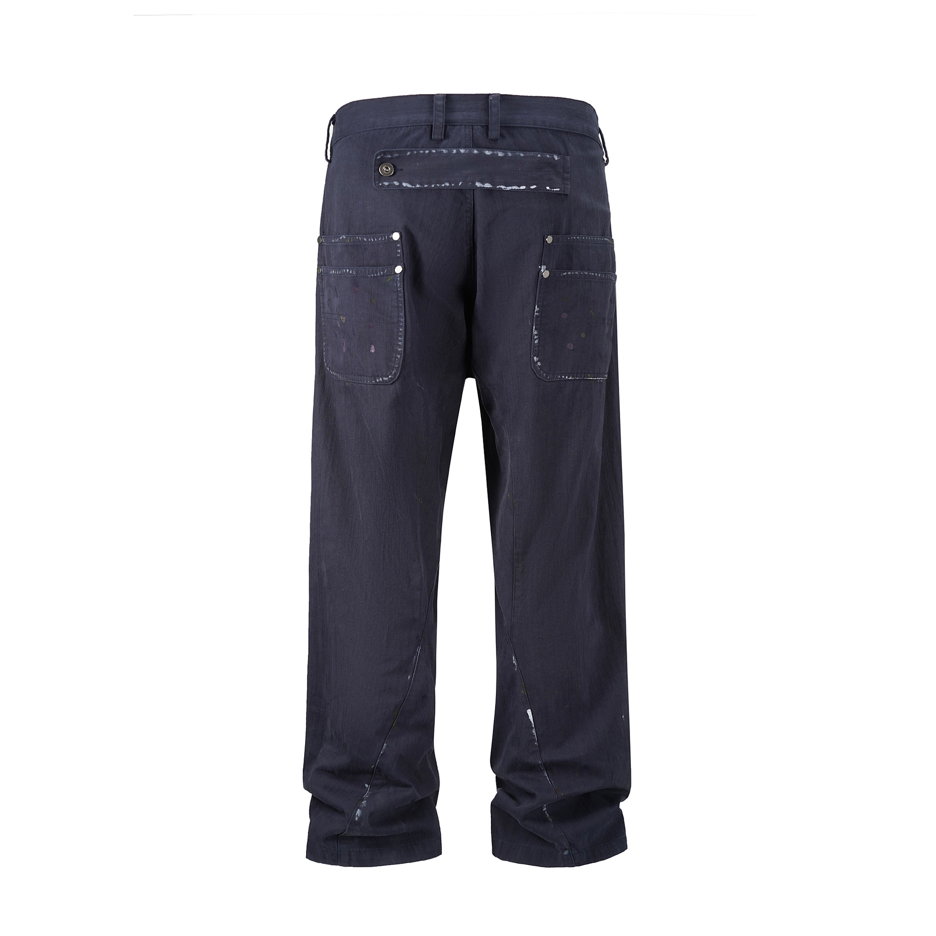 Men's Clothing high street washed loose wide leg 3 painter pants stacked jeans _voghion.com