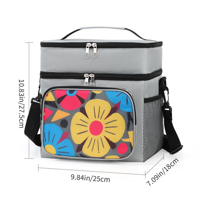 Nuevo paquete de aislamiento de flores al aire libre para picnic bolsas de alimentos frescos bolsas de almuerzo transfronterizas bolsas de almuerzo bolsas de almuerzo portátiles con arroz