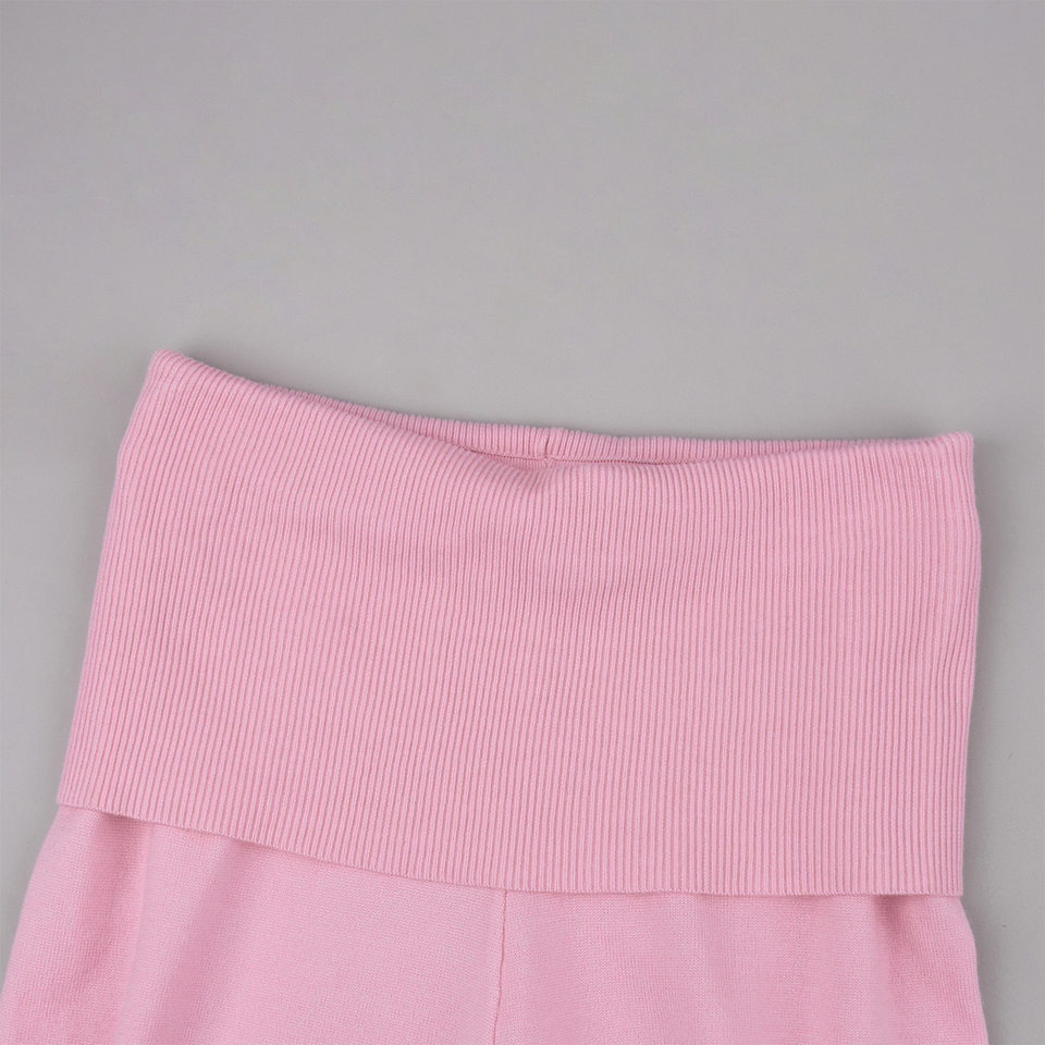 Bộ hai món nữ gồm áo khoác cardigan dệt kim dáng ngắn cổ chữ V và quần ống rộng cạp cao — Màu cà phê, Màu hồng, Màu trắng, Màu xanh dương chi tiết 31