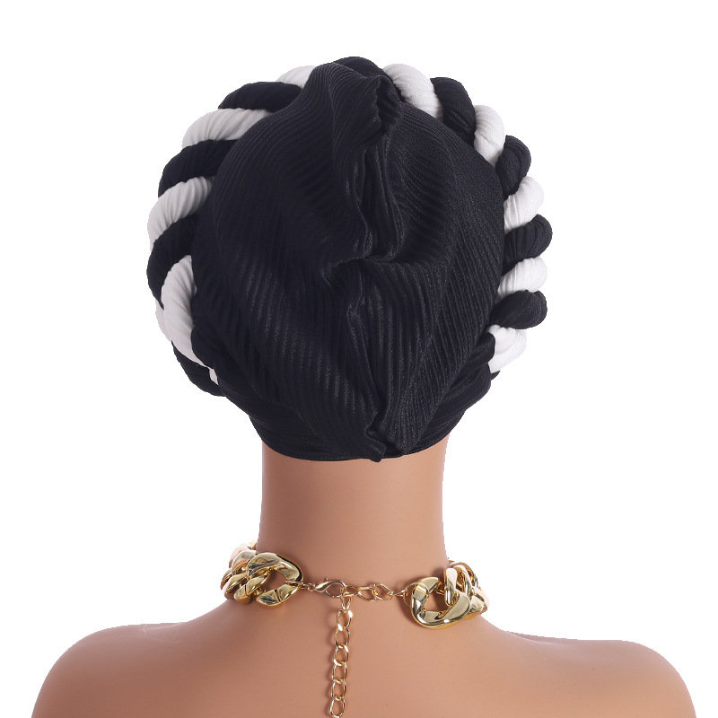 Novi čavli na rubu šešira, dijamantne trake u boji, pletena marama u dvije boje, šešir, pokrivalo za glavu._voghion.com