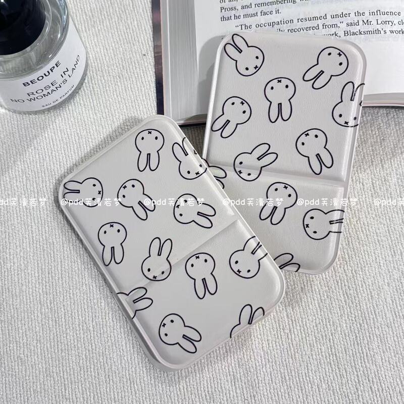 Cute Foldableing Makeup Mirror Student Portable Dormitory Desktop Desktop Portable Makeup Mirror Full Screen Miffy Rabbit
