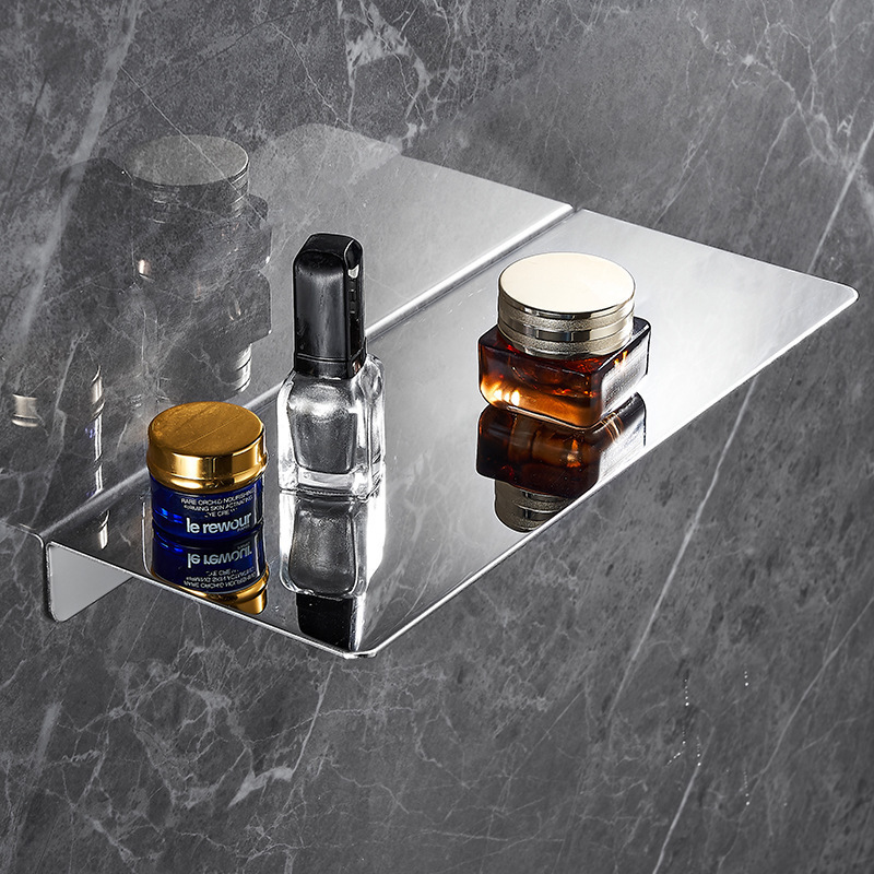 Bathroom Tray Mirror Front Shelf Bathroom Stainless Steel Tray Hotel Guesthouse Restroom Wall-Mounted Storage Rack