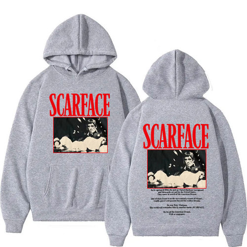 Tony Montana Scarface 90s Classic Hoodie for Men and Women Hip-Hop Retro Long-Sleeve Sweatshirt