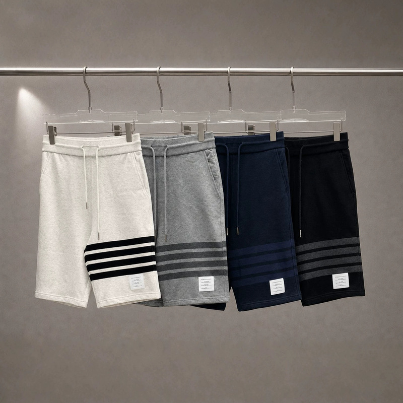 TB pure cotton four-stripe mid-length shorts, unisex, summer straight-leg sports pants, fashionable, casual, versatile