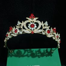 廠家批發新娘合金水鑽皇冠公主結婚婚紗禮服發箍珍珠頭飾生日王冠