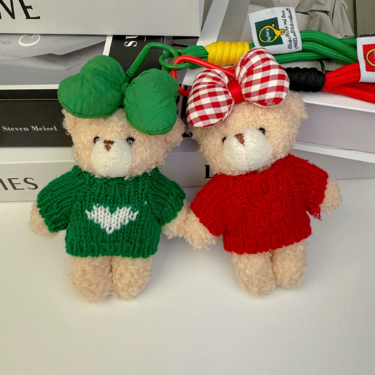 Оригинальный оптовый плюшевый брелок-игрушка в виде модного крутого медведя, подвеска для сумки, для пары, для девушки, мультяшный мини-брелок