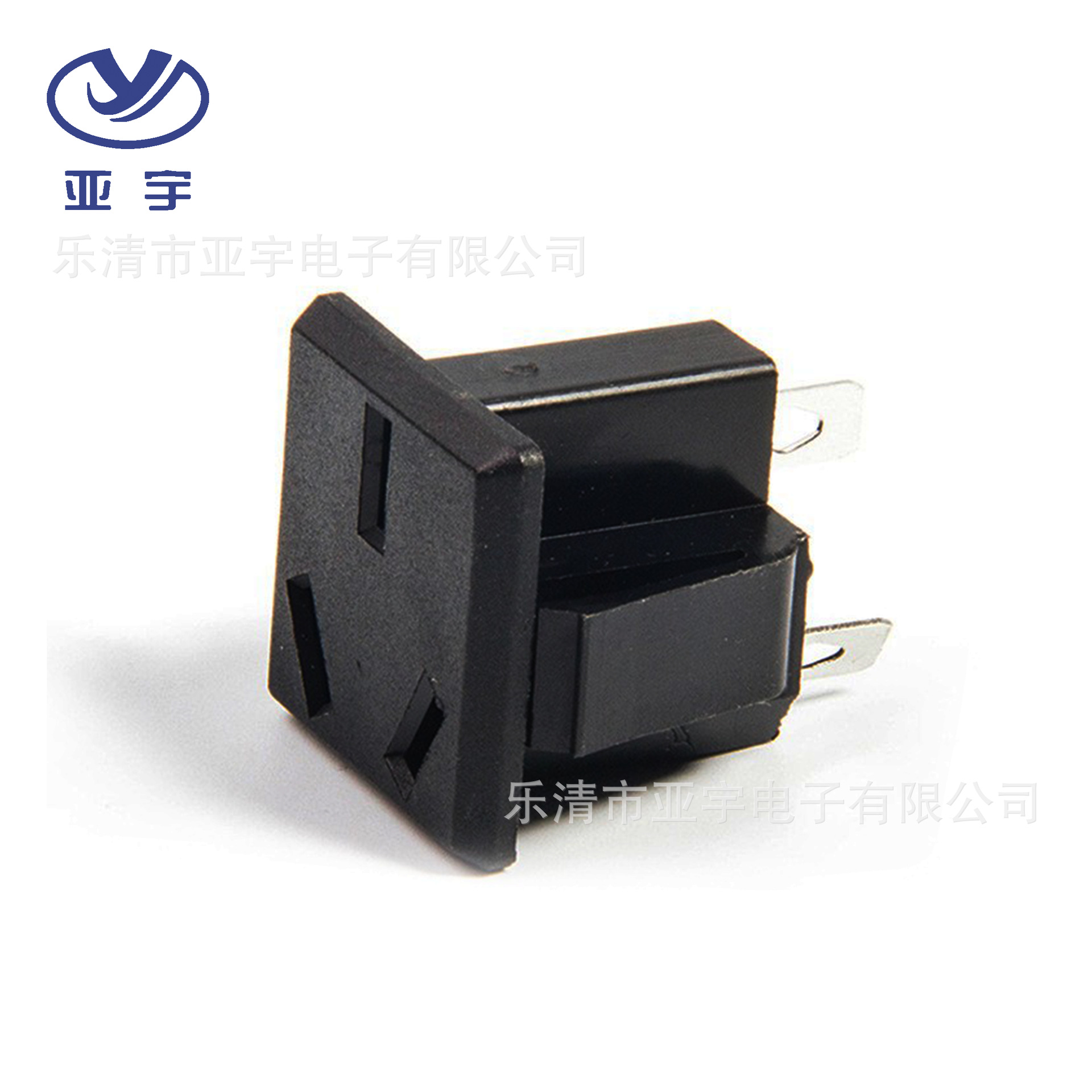 AC电源插座16 电源铜脚铜丝 多用处正方形三孔带耳三脚插座