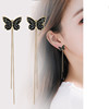 Long silver needle, design universal earrings, silver 925 sample, internet celebrity, trend of season