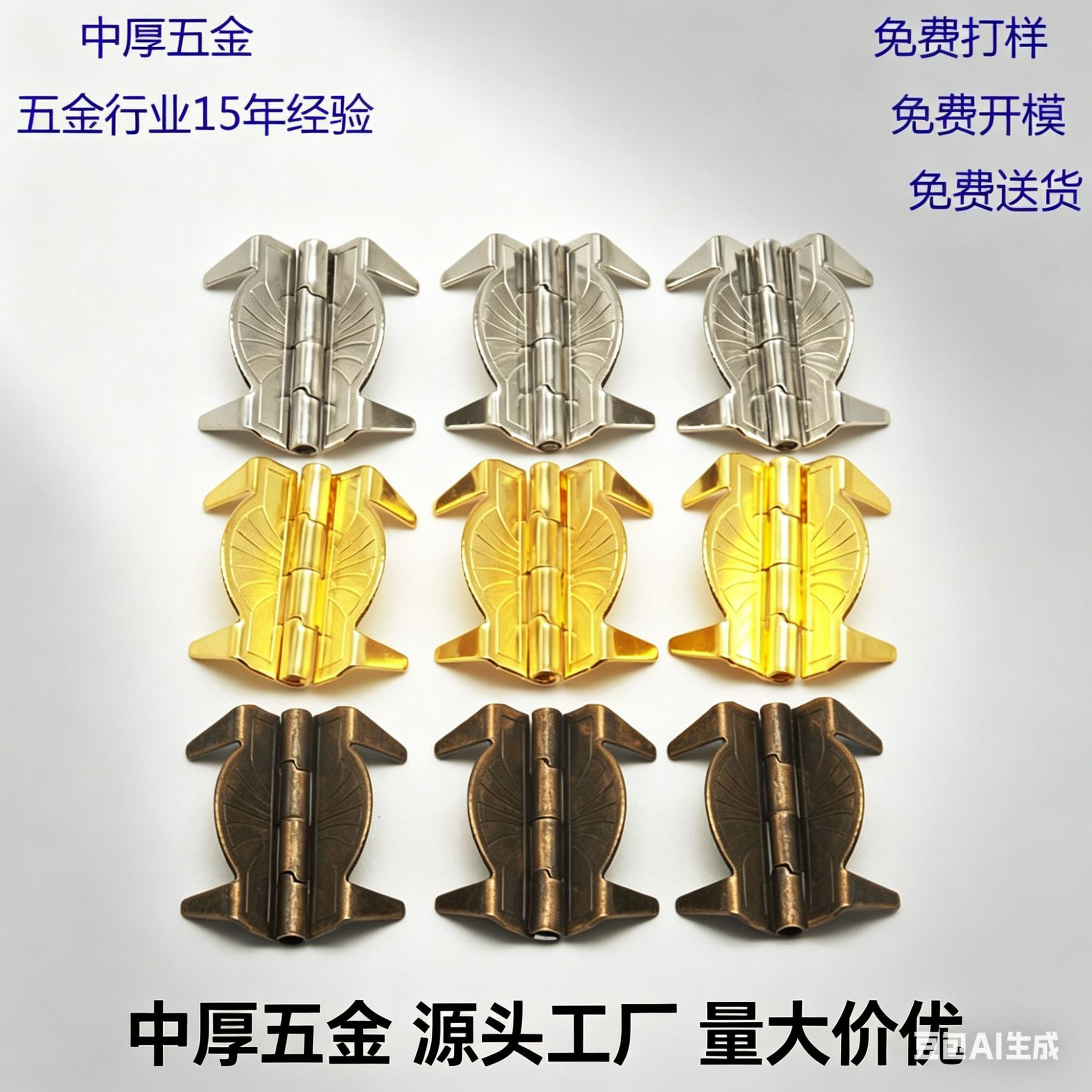 厂家直销小合页 后扣合页 金属小铰链 一寸合页 合页扣 后扣五金