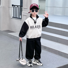 男童秋装套装2025新款酷帅小男孩卫衣两件套韩版春秋款儿童衣服潮