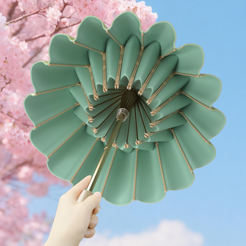 Douyin 32-Rib Colored Plastic Sunshade Umbrella, New Chinese Style, Dual-Use for Sun and Rain, Women's Sun Protection Uv-Resistant Umbrella Douyin 32-Rib Colored Plastic Sunshade Umbrella, New Chinese Style, Dual-Use for Sun and Rain, Women's Sun Protection Uv-Resistant Umbrella