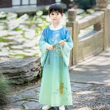 汉服男童2025新款帅气中国风夏古风唐装女童古装儿童国学服演时尚