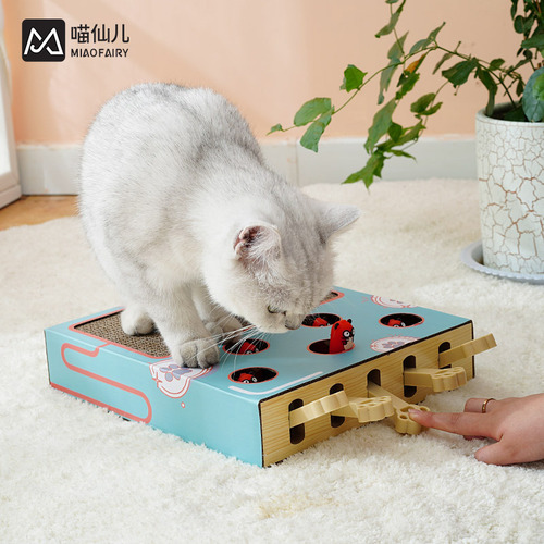 Meow Fairy Whack-A-Mole Cat Toy Cat Scratching Board Nest Claw Grinding Artifact Corrugated Cat Claw Board Cat Supplies