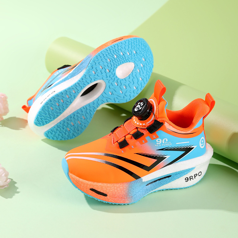 Niño conejo rojo 9pro zapatos de carrera 2025 otoño nuevo niño piel impermeable zapatos deportivos para niños zapatos de carrera antideslizantes