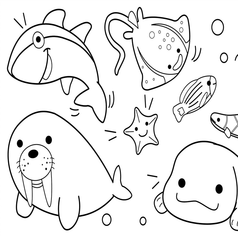 3m * 30cm 해양 생물 (접착제가있는 치아 라인 포함)