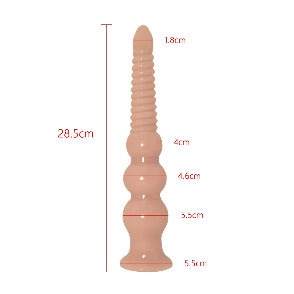 Anal plug extra‑long, large sizes, flared base, black or skin color