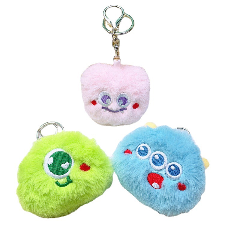 Zaino di peluche con piccolo mostro, piccolo ciondolo, grazioso portachiavi per auto femminile, anello per bambola, decorazione per borsa_voghion.com